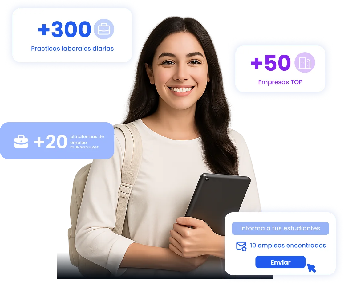 Dashboard de CVMATCHER Campus con reportes de empleabilidad por carrera